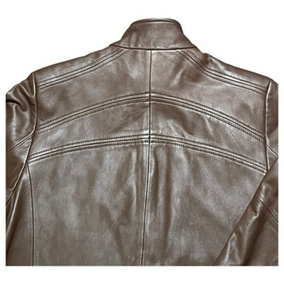 Nicole Miller Original Leather Jacket Brown Ladies Size XL - Picture 13 of 16